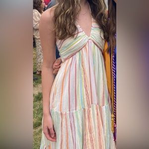 American Eagle Maxi striped dress worn once